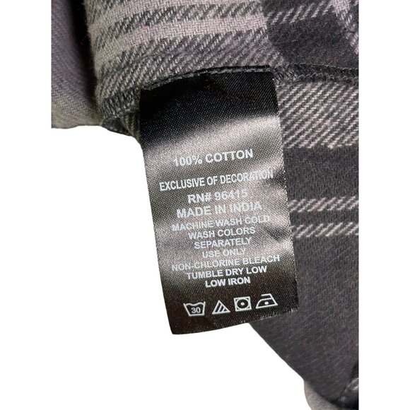 Rebel Vengeance Mens Plaid Patchwork Shirt Jacket XL 100% Cotton Red & Black - Picture 8 of 14